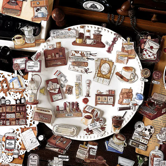 40PCS Vintage PET Sticker Set for Journaling and Scrapbooking