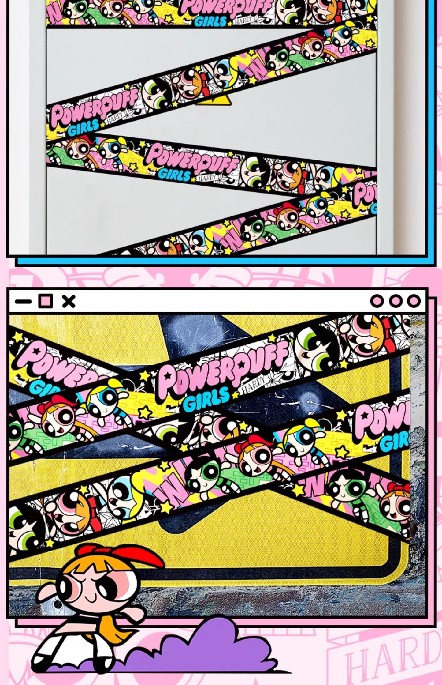Powerpuff Girls Holographic Sticker Roll – 5M Waterproof Journal stickers