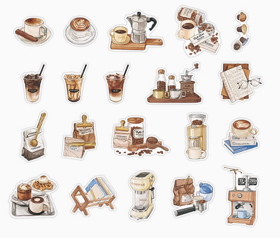 40PCS Vintage PET Sticker Set for Journaling and Scrapbooking