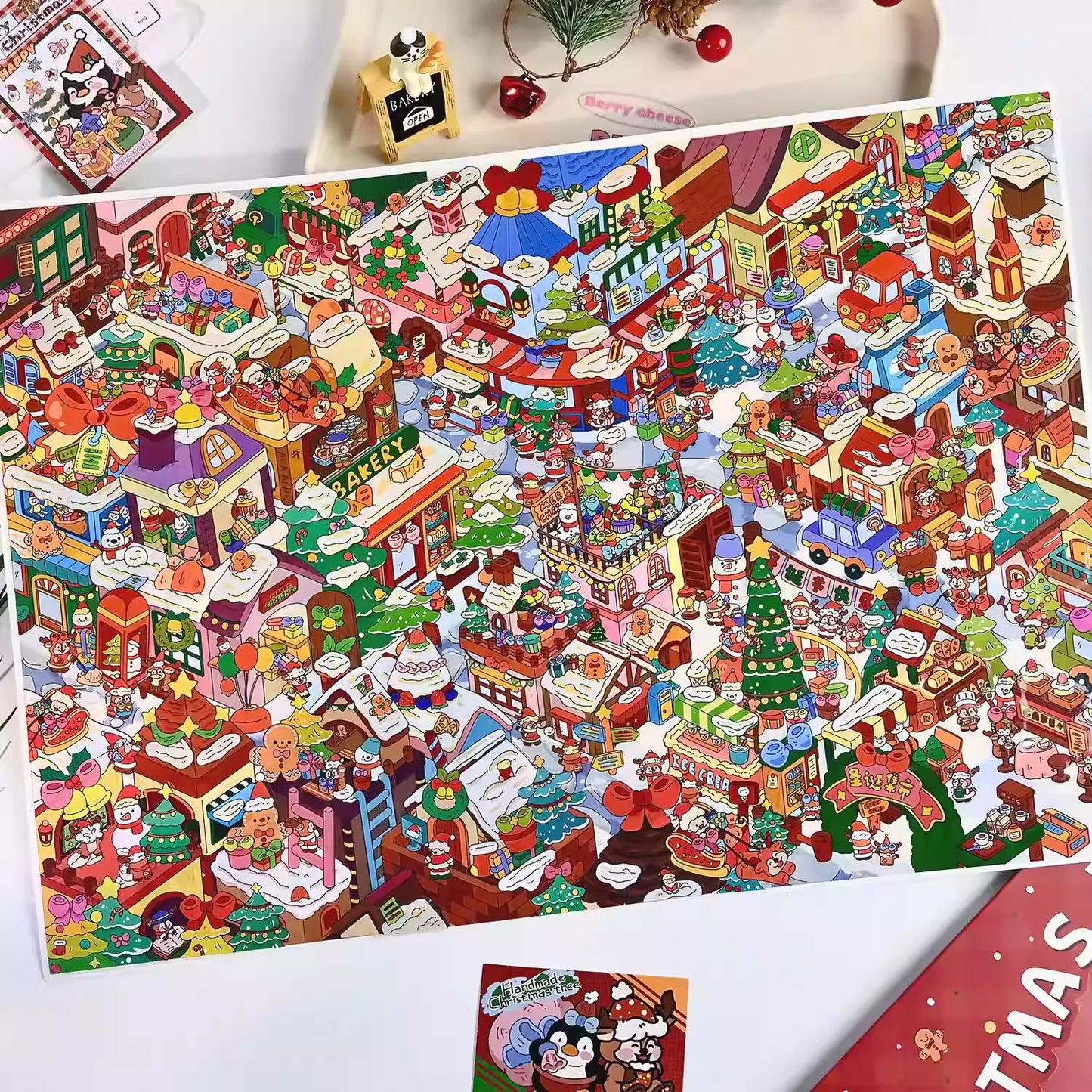 Large-Scale Christmas Eve in Grindelwald Series 3D Miniature Scene Stickers