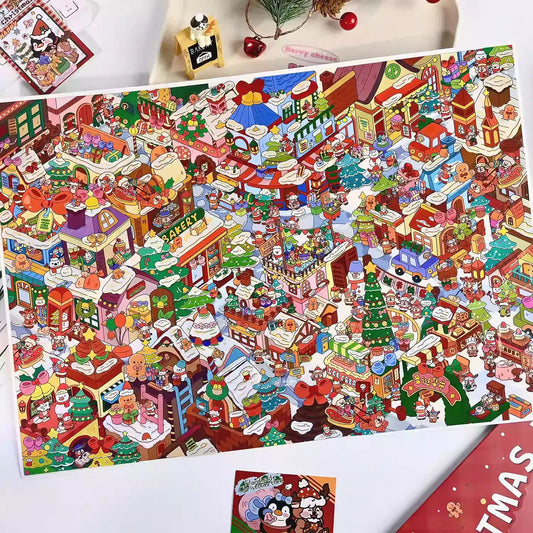 Large-Scale Christmas Eve in Grindelwald Series 3D Miniature Scene Stickers