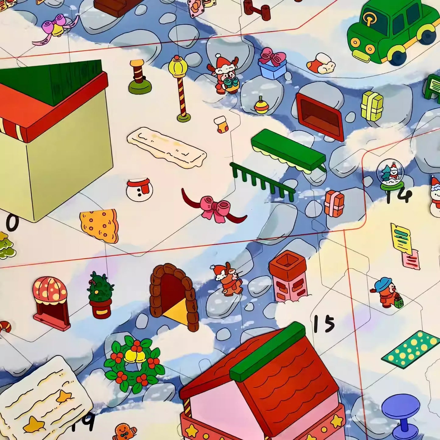 Large-Scale Christmas Eve in Grindelwald Series 3D Miniature Scene Stickers