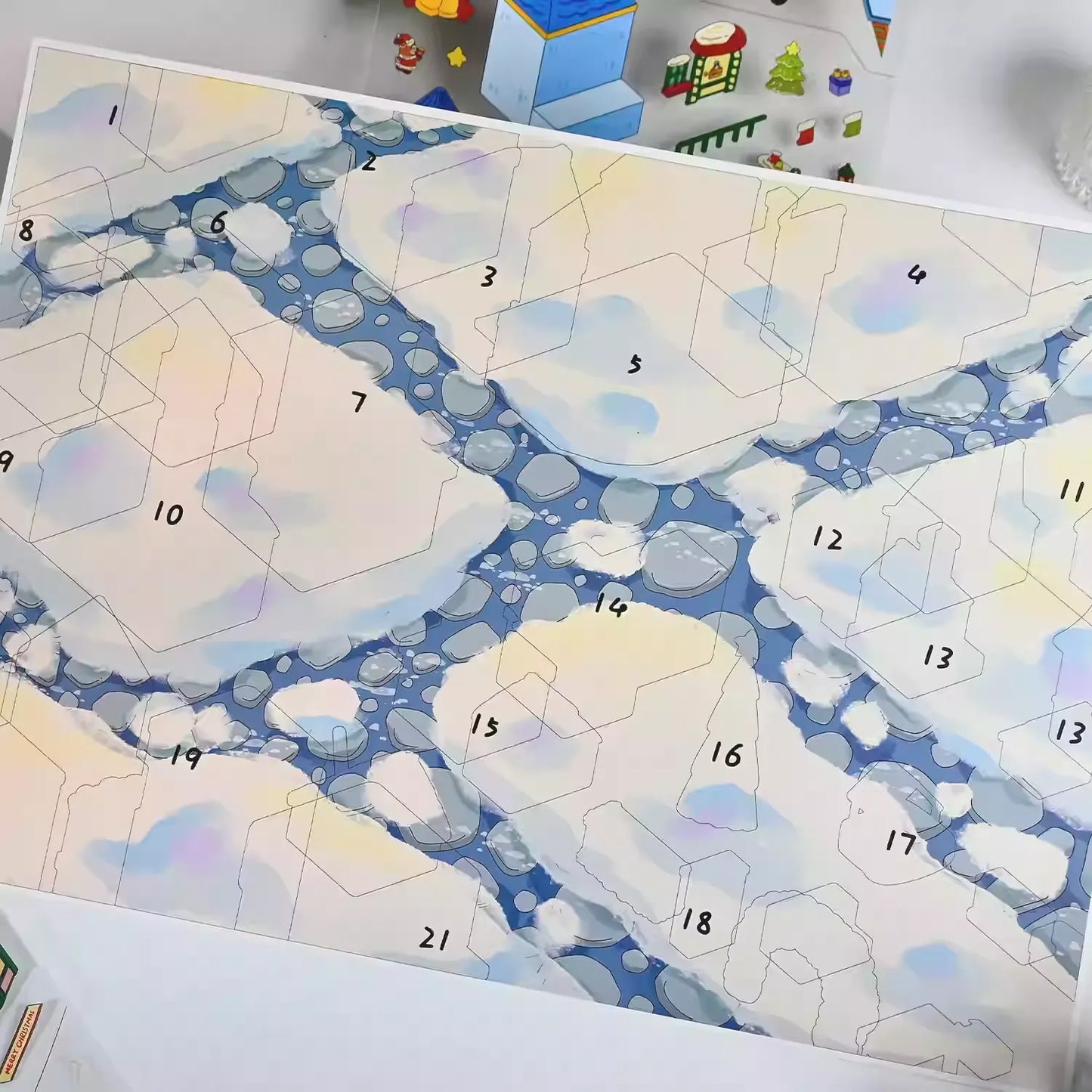 Large-Scale Christmas Eve in Grindelwald Series 3D Miniature Scene Stickers