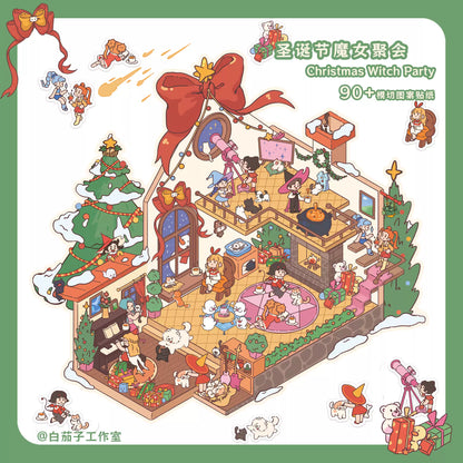 Christmas Witchmas Night  3D Scene Sticker Set