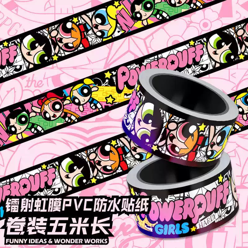 Powerpuff Girls Holographic Sticker Roll – 5M Waterproof Journal stickers