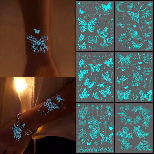 Glow in the Dark uv light Tattoo Stickers