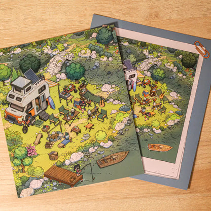 A Day at Bi Luo Lake  3D Scene Stickers Set