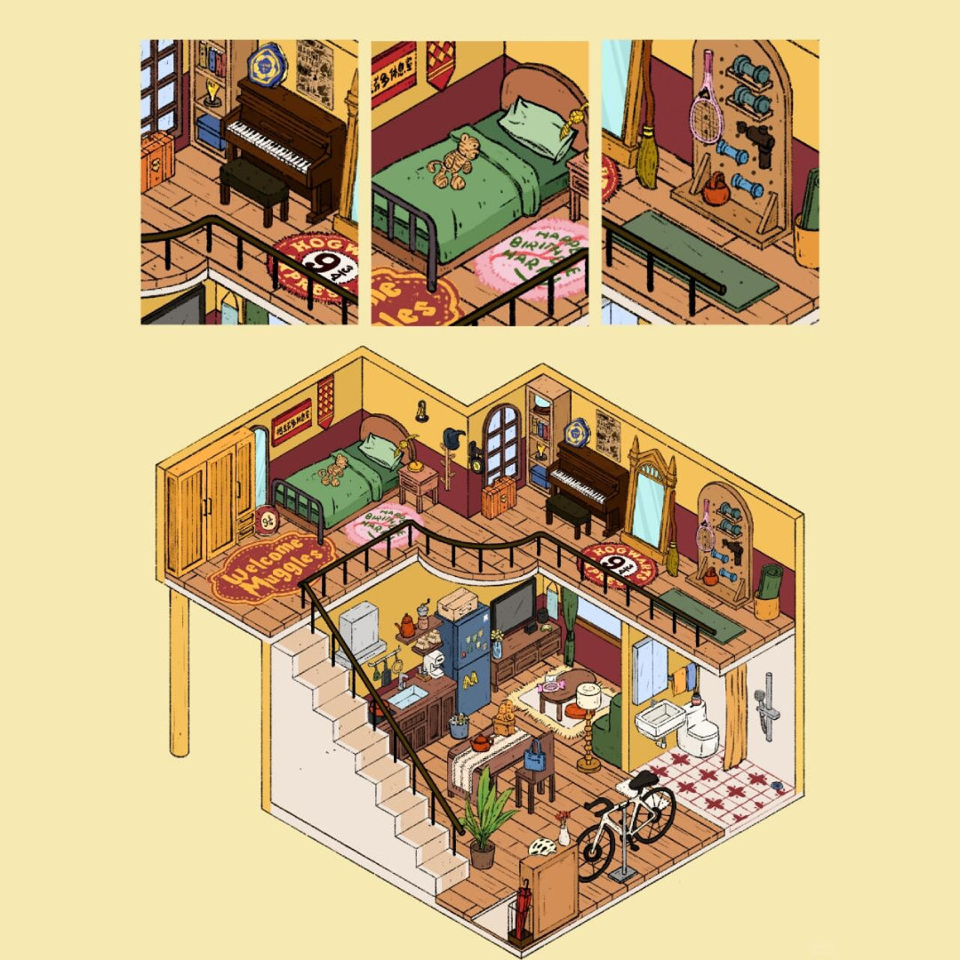 3D Scene Stickers for Harry Potter Fan’s Home