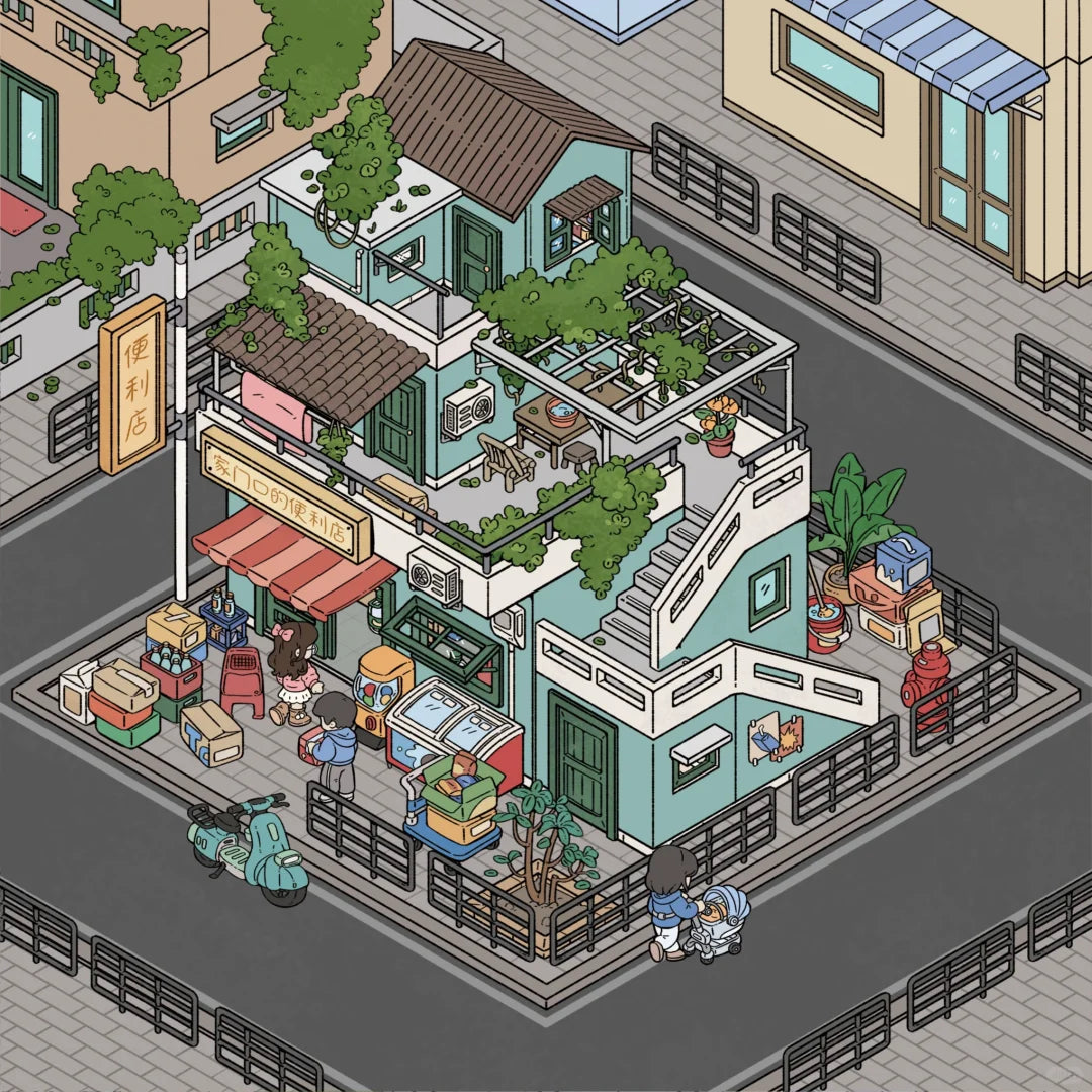 Convenience Store Near Home 3D Scene Stickers