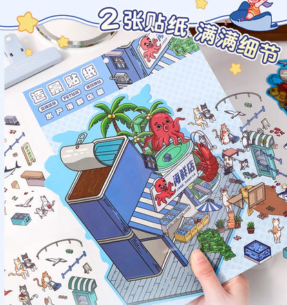Aquatic Seafood Store 3D Scene Stickers