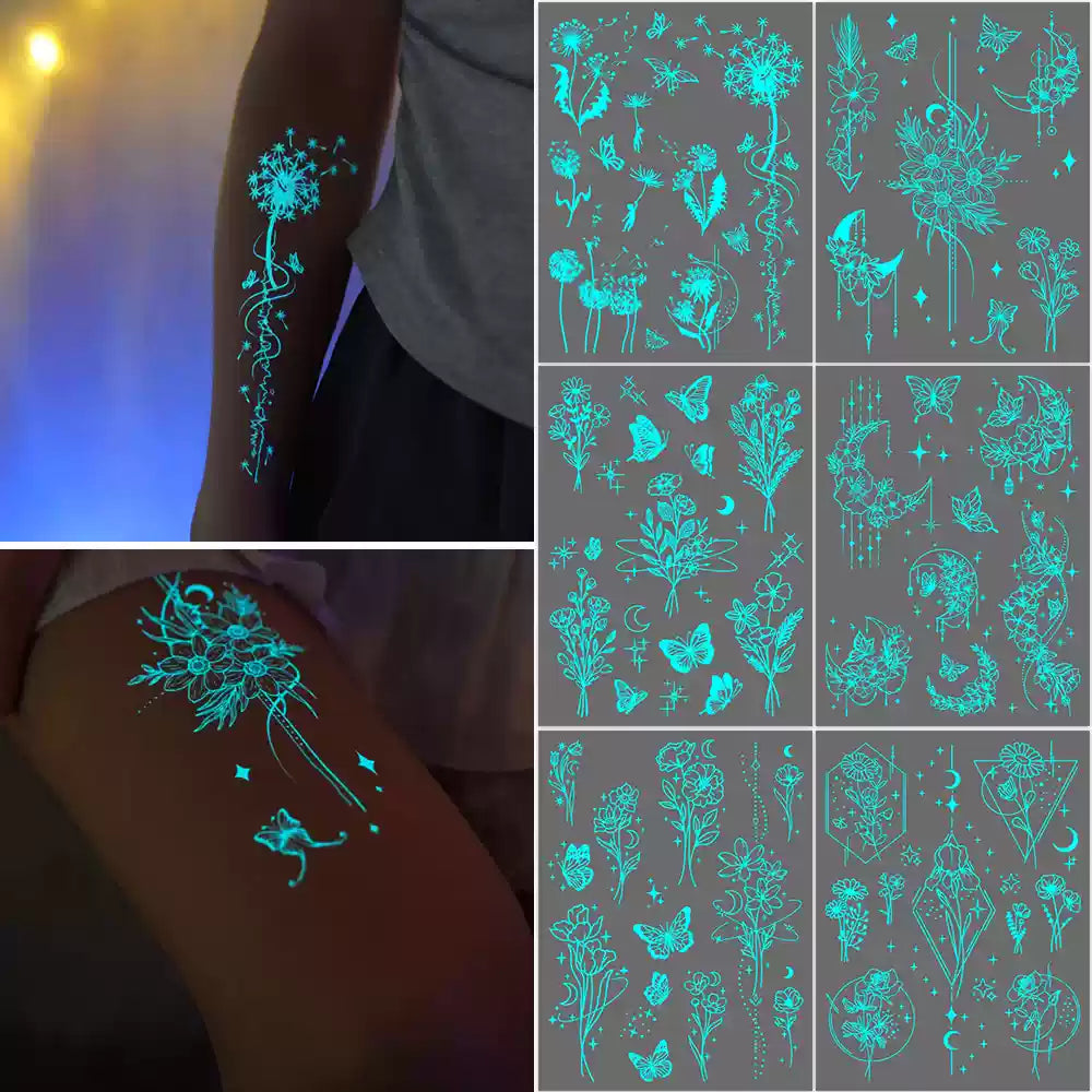 Glow in the Dark uv light Tattoo Stickers
