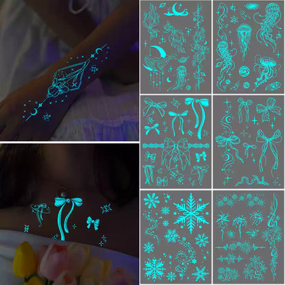 Glow in the Dark uv light Tattoo Stickers