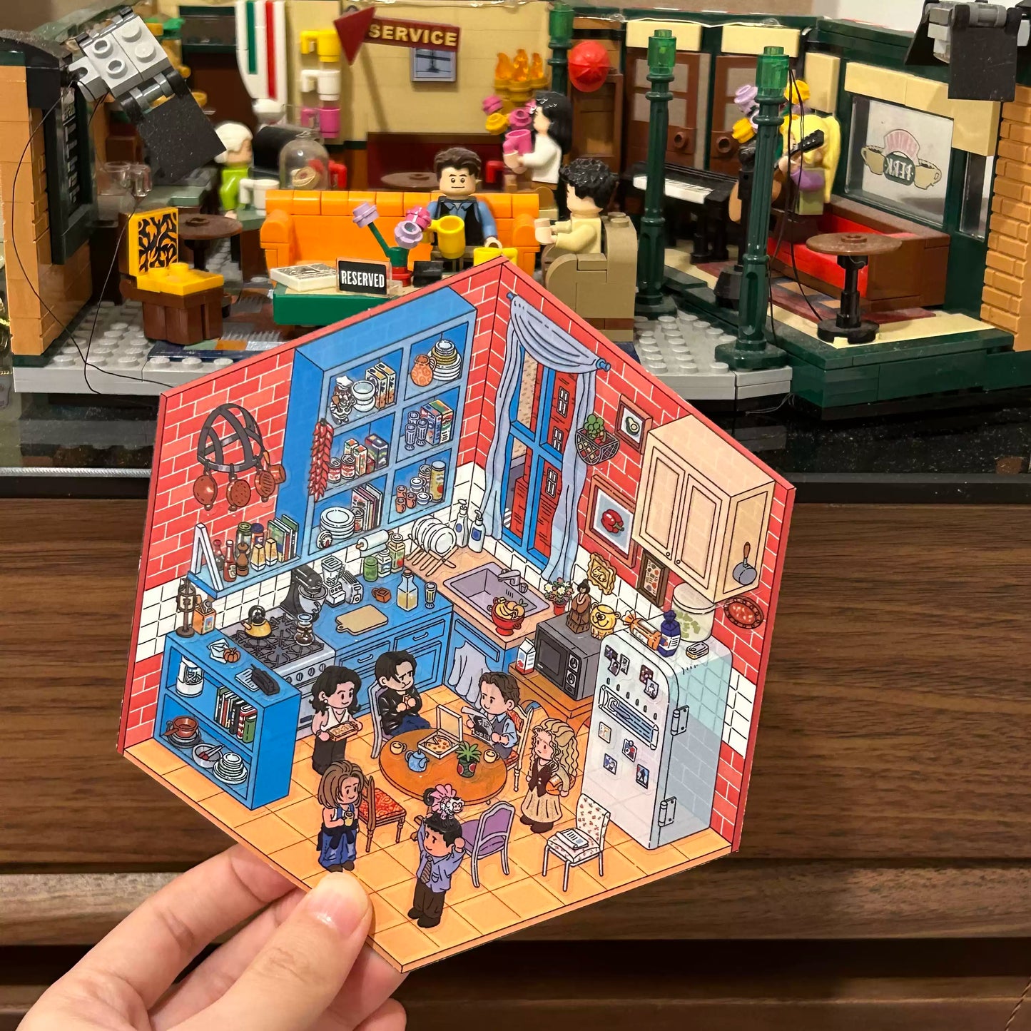 FRIENDS Series 3D Scene Stickers with Vintage Miniature Set