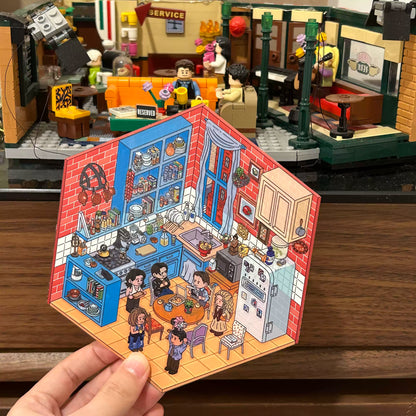 FRIENDS Series 3D Scene Stickers with Vintage Miniature Set