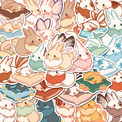 40 Pcs Bunny Journal Stickers Scrapbook Phone Stickers