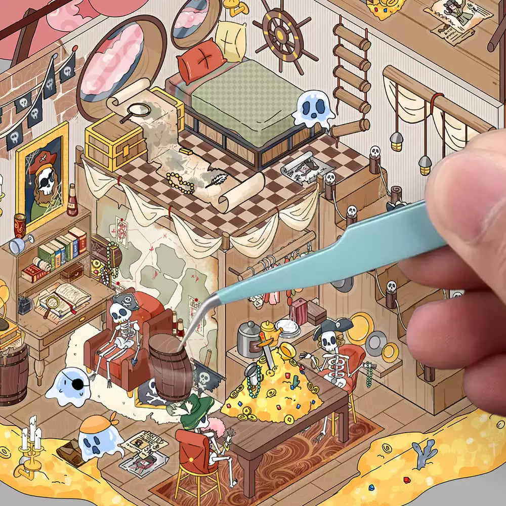 Pirate Ship Series 3D Miniature Sticker Scene Set