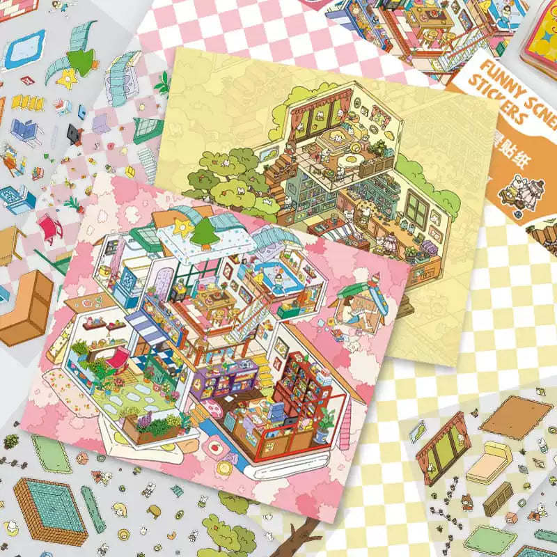 Lawn Wedding 3D Scene Stickers Set for 6 Themes