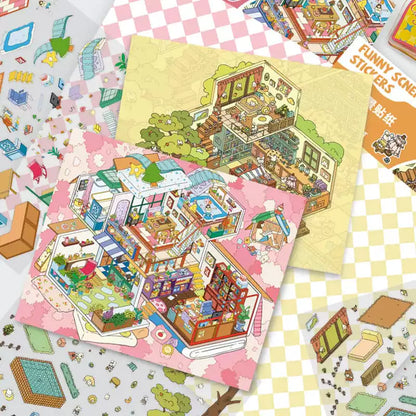 Lawn Wedding 3D Scene Stickers Set for 6 Themes