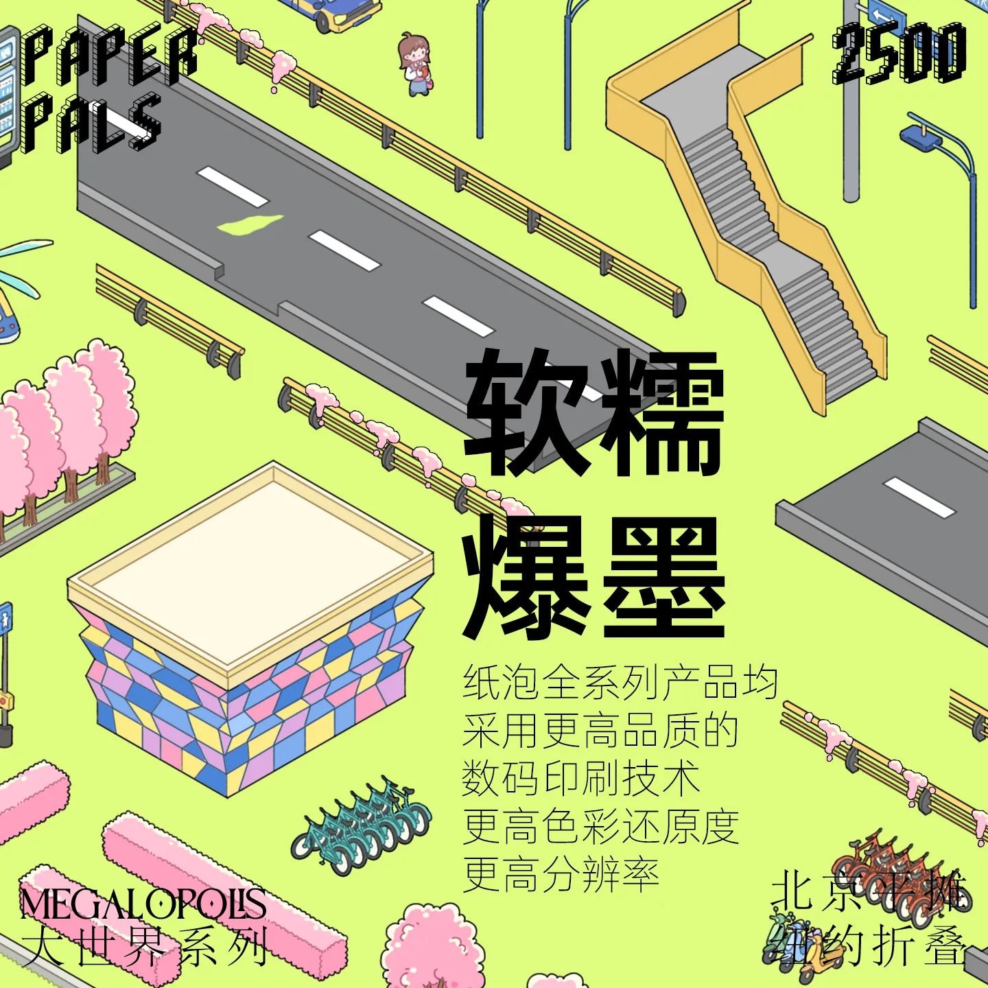 New York and Beijing set 3D Scene Stickers