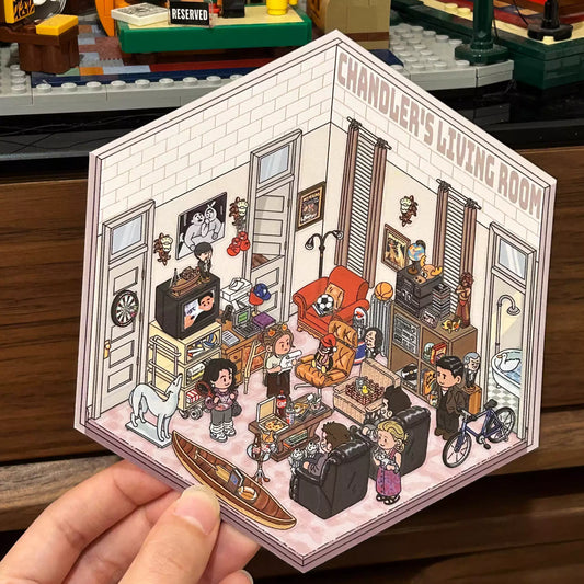 FRIENDS Series 3D Scene Stickers with Vintage Miniature Set