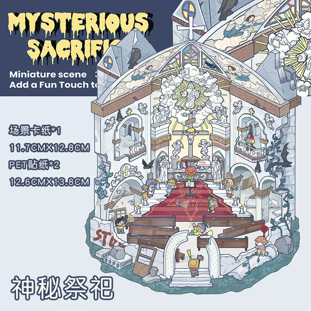 The Mystery Church 3D Scene Stickers Miniature Set