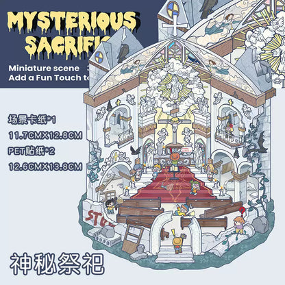 The Mystery Church 3D Scene Stickers Miniature Set