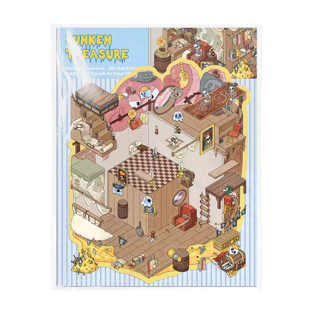 Pirate Ship Series 3D Miniature Sticker Scene Set
