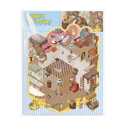 Pirate Ship Series 3D Miniature Sticker Scene Set