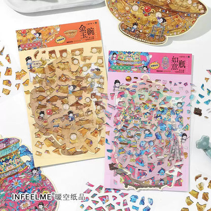 Broken Treasures Repair Miniature 3d scene Sticker Set