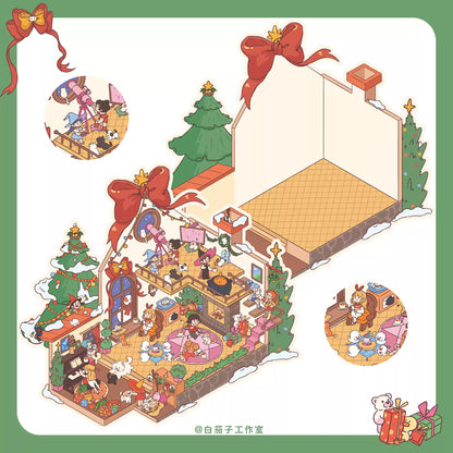 Christmas Witchmas Night  3D Scene Sticker Set