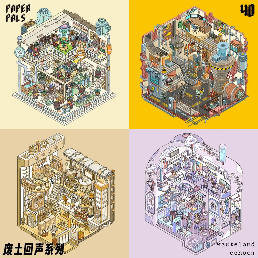 Post Apocalyptic Farm and Factory Stickers 3D Scene Stickers