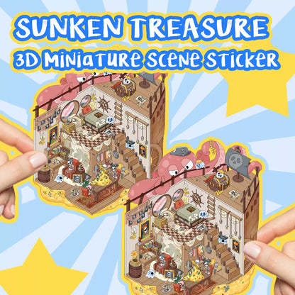 Pirate Ship Series 3D Miniature Sticker Scene Set