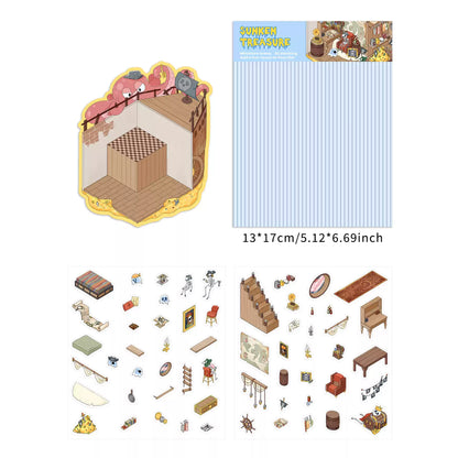 Pirate Ship Series 3D Miniature Sticker Scene Set