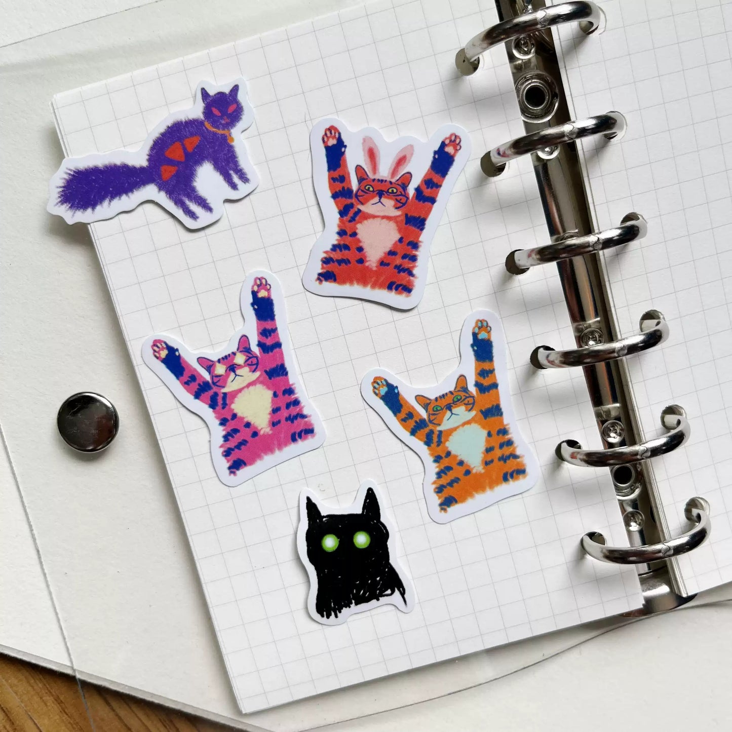 19 Pcs Cute Cat Stickers for Journal and Phone Case