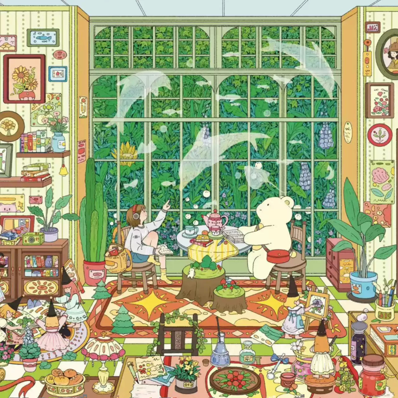 Fantasy Life Series 3D Scene Stickers with 4 set