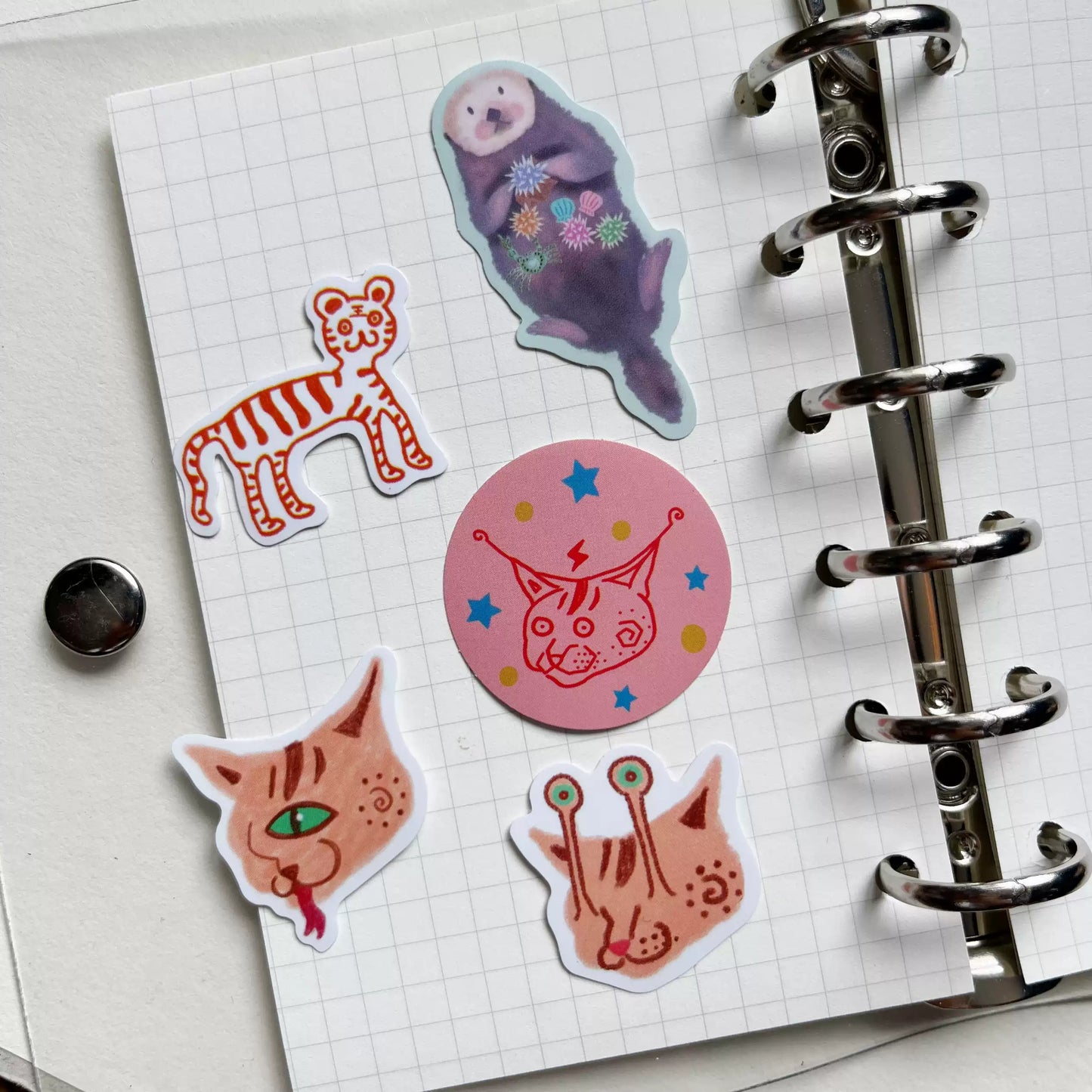 19 Pcs Cute Cat Stickers for Journal and Phone Case