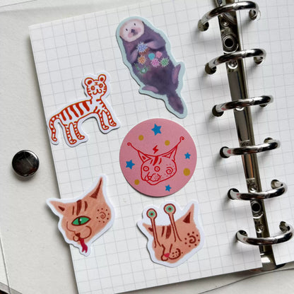 19 Pcs Cute Cat Stickers for Journal and Phone Case