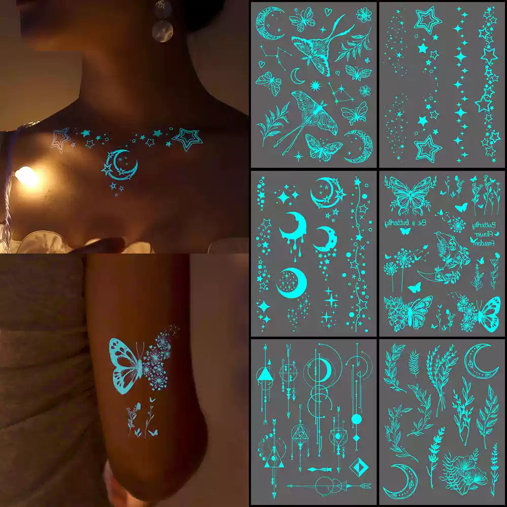 Glow in the Dark uv light Tattoo Stickers
