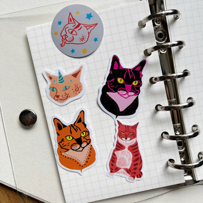 19 Pcs Cute Cat Stickers for Journal and Phone Case