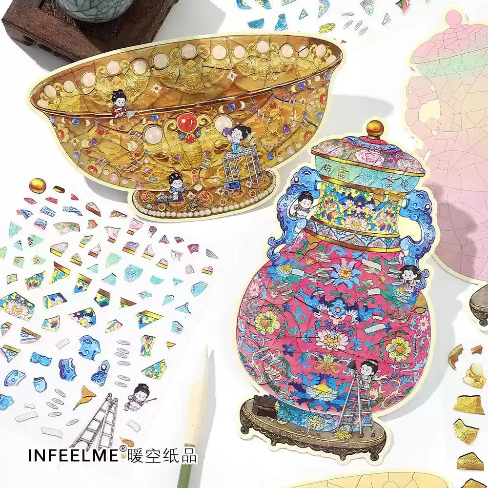 Broken Treasures Repair Miniature 3d scene Sticker Set