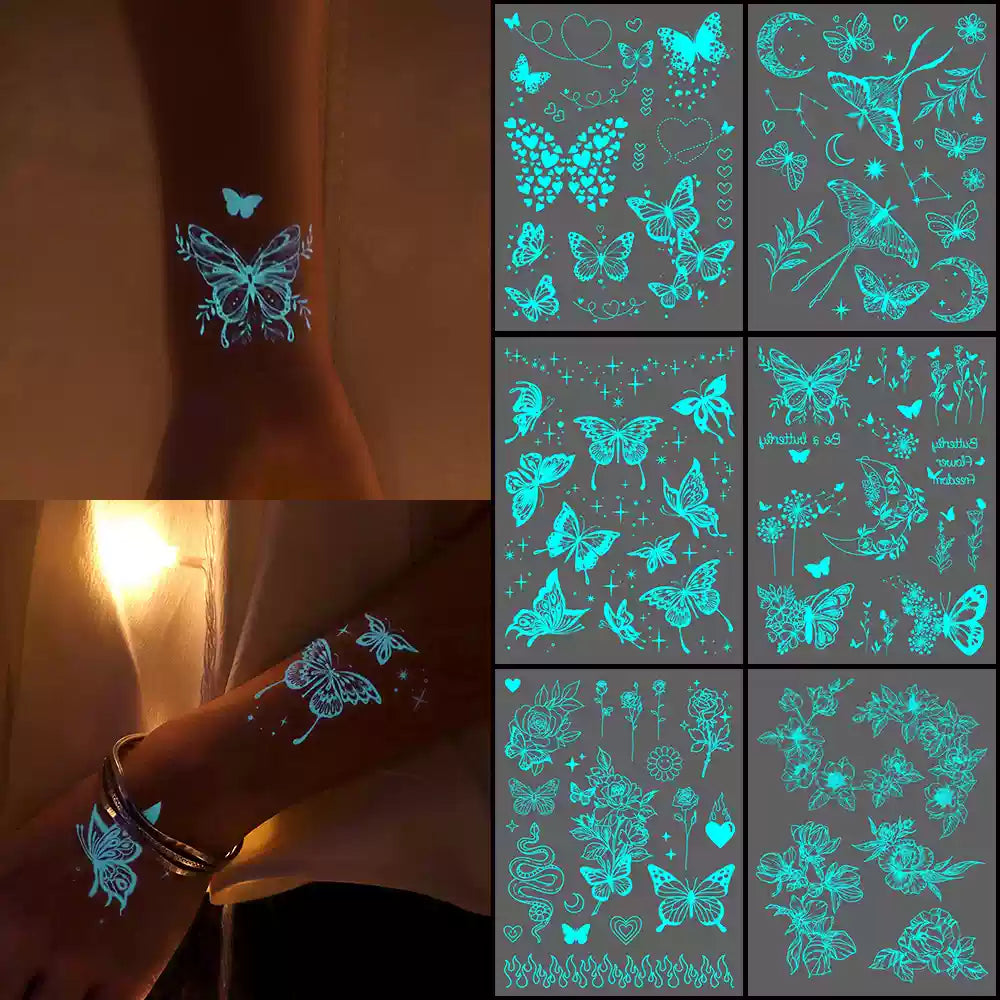 Glow in the Dark uv light Tattoo Stickers