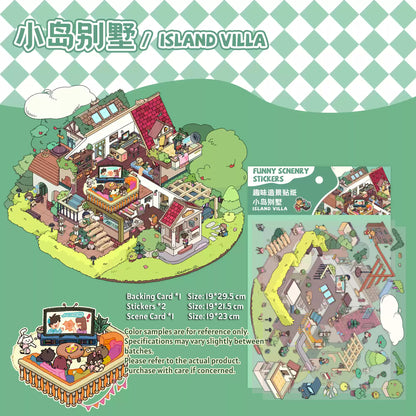 Lawn Wedding 3D Scene Stickers Set for 6 Themes