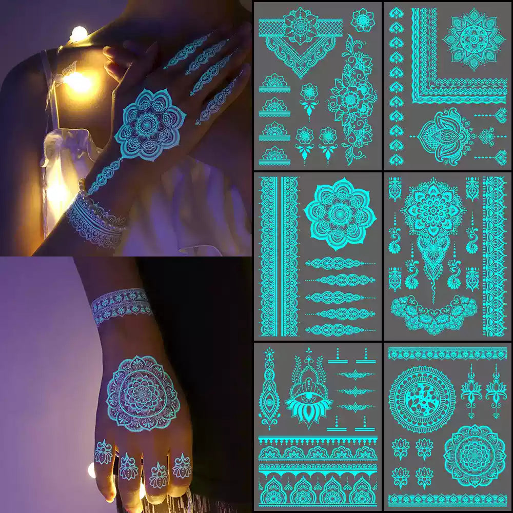 Glow in the Dark uv light Tattoo Stickers