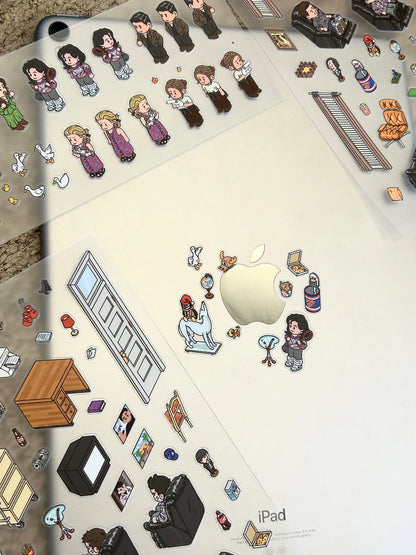FRIENDS Series 3D Scene Stickers with Vintage Miniature Set