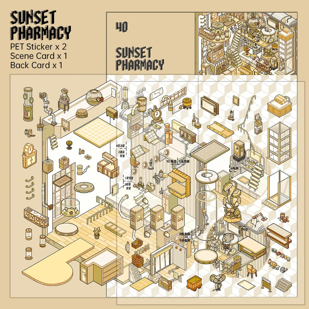 Post Apocalyptic Farm and Factory Stickers 3D Scene Stickers