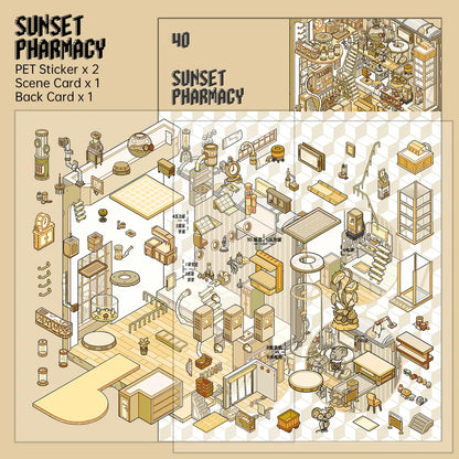 Post Apocalyptic Farm and Factory Stickers 3D Scene Stickers
