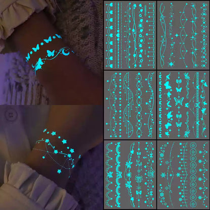 Glow in the Dark uv light Tattoo Stickers