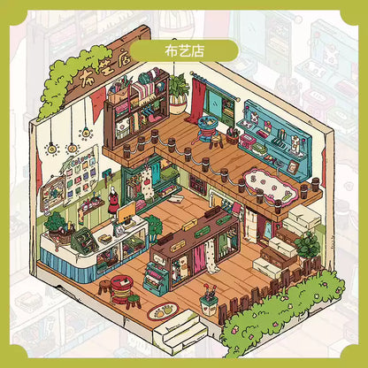 Fabric Store 3D Scene Stickers
