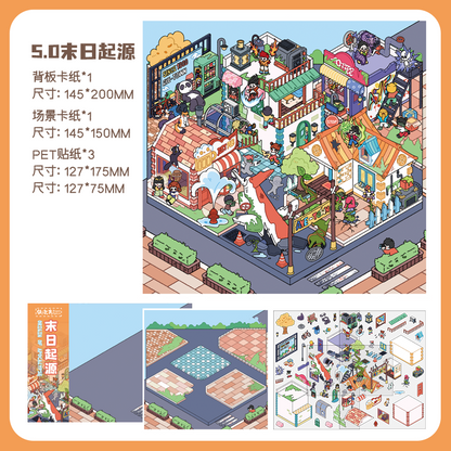 Doomsday series DIY 3D scene Sticker for Adults