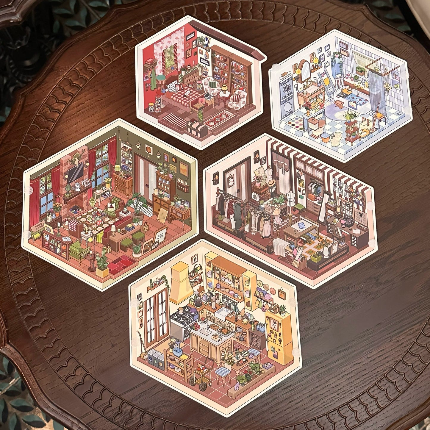 Fieldstone New Home Series: 3D Miniature Room Scene Stickers